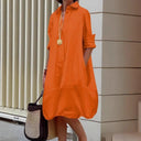Chic Women's Shirt Dress with Wide Hem