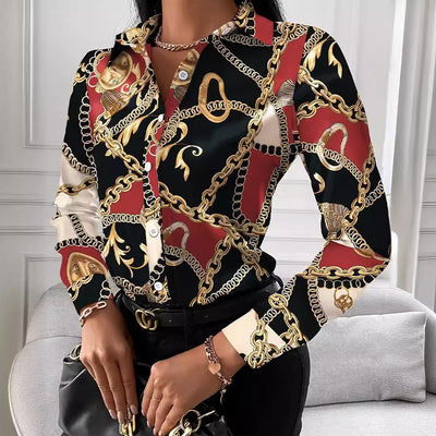 Chic Women's Blouse with Chain Design