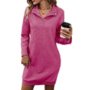 Chic Women's Sweat Dress with Modern Button Accents