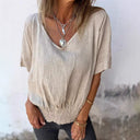 Stylish Women's Blouse with Ruffle Hem