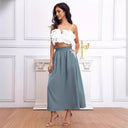 Chic Midi Skirt with Gathered Waist and Bow Accents