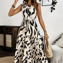 Chic Women's Tie Waist Shirt Dress with Flared Skirt