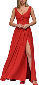 Chic Maxi Dress with Elegant Wrap and Side Slit