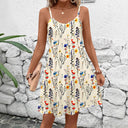 Floral Spaghetti Strap Dress with Flared Skirt