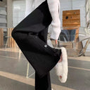 Chic Knit Trousers with Decorative Button Accents