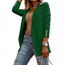 Chic Women's Blazer Jacket with Stylish Button Accents