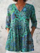 Women’s Floral Boho Dress with Flowy Silhouette
