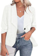 Glitter Blazer Jacket for Women with Stylish Silhouette and Chic Lapels