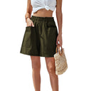 Chic Women's Linen Shorts with Elastic Waist and Side Pockets