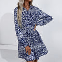 Chic Leopard Print Women's Shirt Dress with Belt