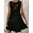 Ruffled Hem Textured Fabric Summer Dress for Women