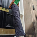 Women's Wide-Cut Cargo Pants with Side Pockets
