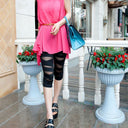 Chic Women's Leggings with Unique Twist and Sheer Panels