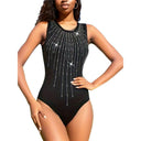 Rhinestone-Embellished Women's Bodysuit