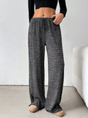 Women's Relaxed Fit Pants with Stretch Waist and Pockets