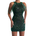 Chic Spaghetti Strap Party Dress with Delicate Accents
