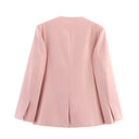 Chic Women's Blazer Jacket with Contemporary Pockets