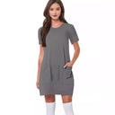 Stylish Women's T-Shirt Dress with Pockets