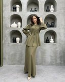 Ruffled Button Placket Dress for Women