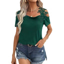 Floral Embroidered Women's T-Shirt Design