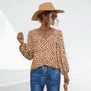 V-Neck Blouse with Stylish Voluminous Sleeves