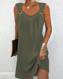 Fashionable Off-Shoulder Women's Dress with Ring Accents
