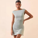 Stylish Women's Mini Dress with Asymmetrical Neckline