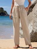 Chic Women's Beach Pants with Pocketed Design