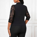 Contemporary Blazer Jacket with Lace Accents