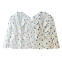 Floral Print Women's Blazer with Structured Fit