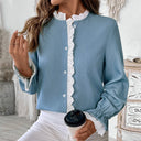 Chic Women's Long Sleeve Lace Blouse