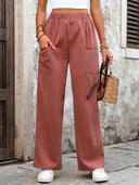 Chic Wide-Leg Fabric Trousers for Women