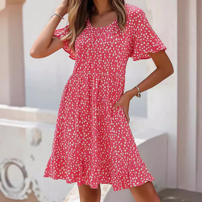 Flowing Summer Dress with Ruffled Hem for Women