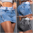Stylish Women's Denim Skirt with Drawstring Waistband
