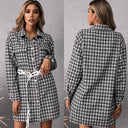 Chic Women's Checkered Shirt Dress