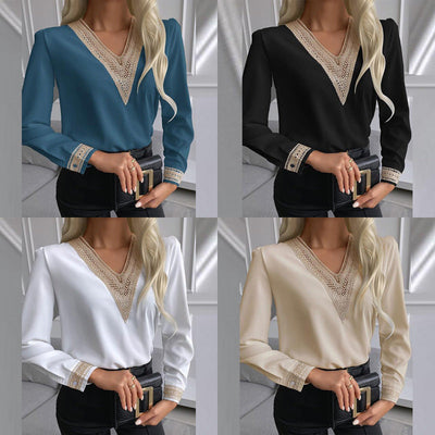 Ladies' Lace-Trim Blouse for Chic Style