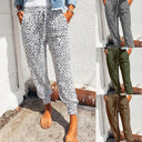 Stylish Women's Animal Print Trousers with Elastic Waist