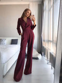 Chic Women's Wrap Jumpsuit with Wide Legs