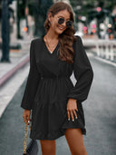 Chic Women's Ruffle Detail Mini Dress