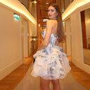Floral Cocktail Dress for Women with Structured Bodice