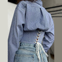 Women's Innovative Cut Blouse with Structured Sleeves