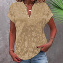 Floral Embroidered Women's V-Neck Blouse
