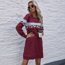 Stylish Women's Sweat Dress with Animal Print Accents