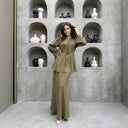 Ruffled Button Placket Dress for Women