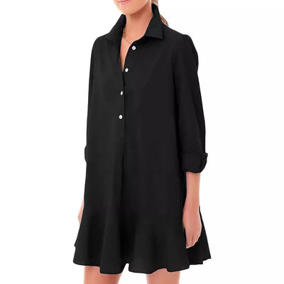 Chic Women's Shirt Dress with Flowy Hem