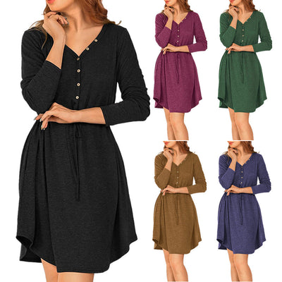 Chic Women's Button-Detail Wrap Dress