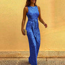 Sparkling Women's Evening Dress with Chic Waist Belt