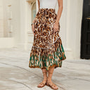 Animal Print Maxi Skirt with Ruffled Hem