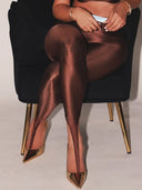 Chic Women's Cut-Out Leggings with Elastic Waistband