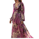 Floral Chiffon Women's Maxi Dress with Chic Ruffles